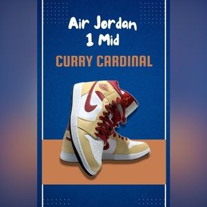 Air Jordan 1 Mid ‘Light Curry Cardinal Red’